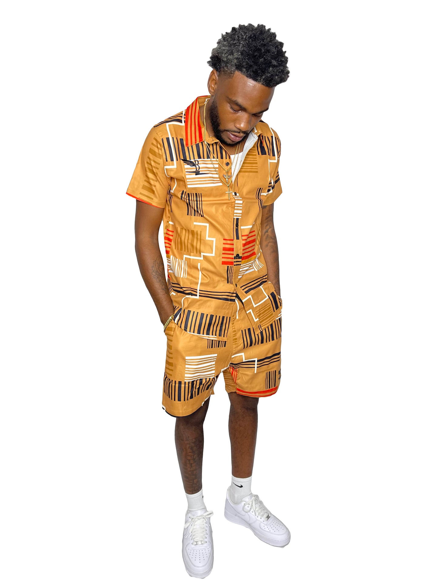 Signature Print Button Down Set
