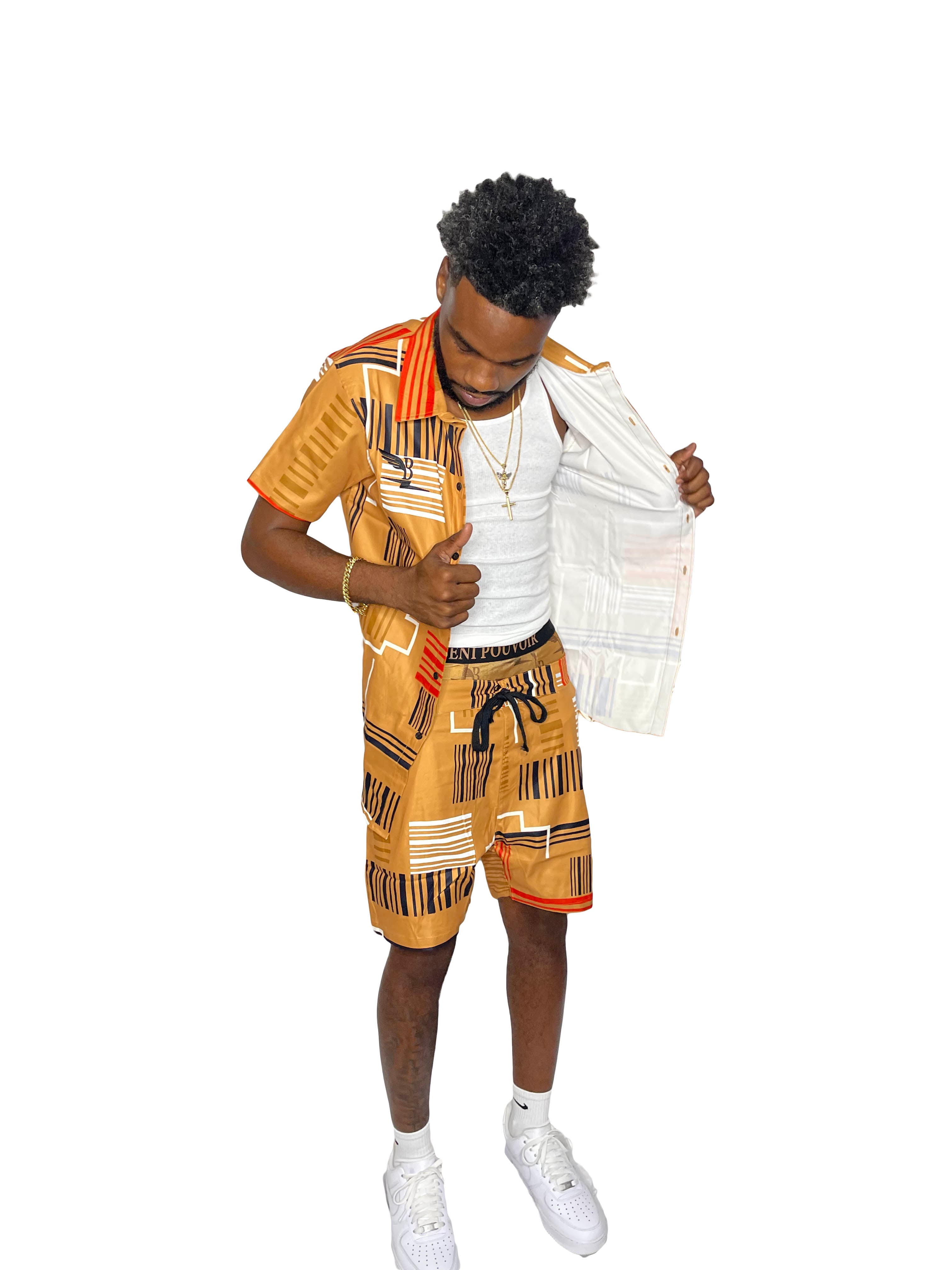 Signature Print Button Down Set